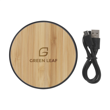 Logo trade promotional items picture of: Bamboo 10W Wireless Charger wireless fast charger