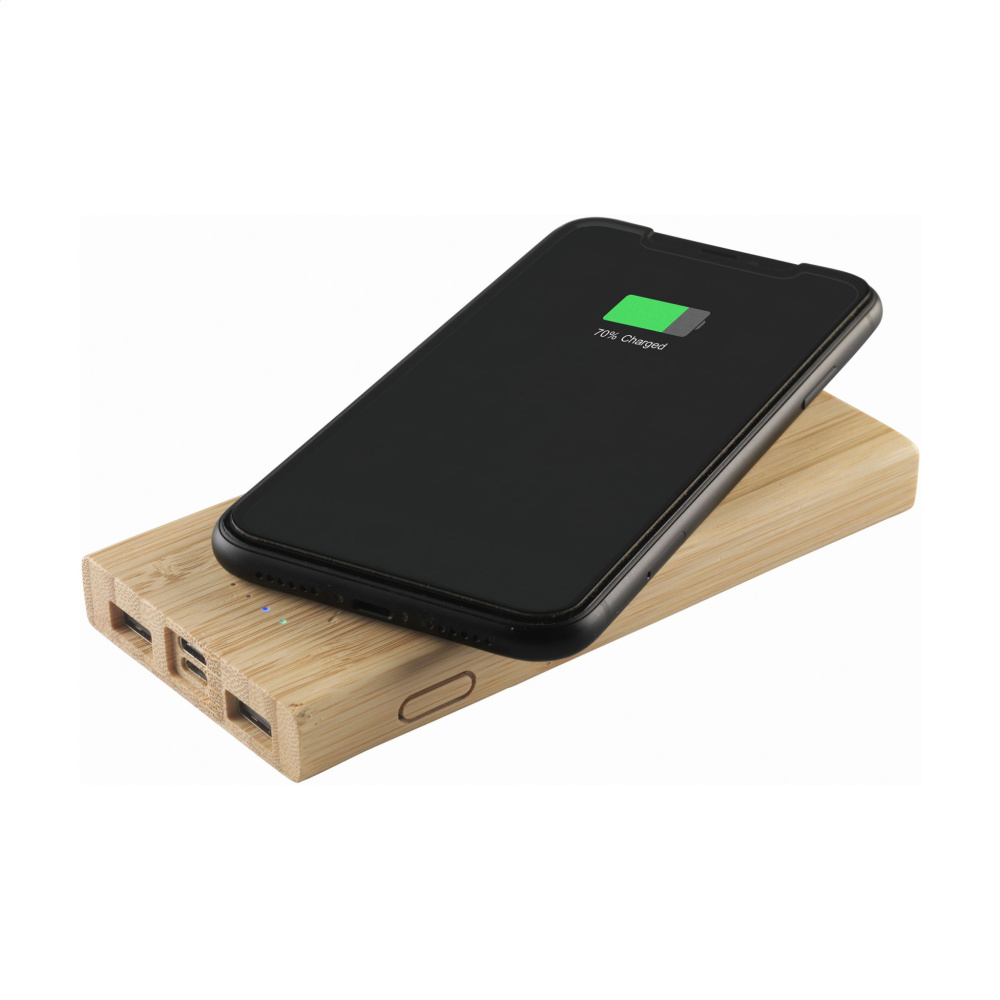 Logotrade corporate gifts photo of: Bamboo 8000 Wireless Powerbank wireless charger