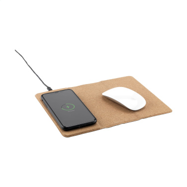 Logotrade promotional item picture of: Cork Wireless Charging Mousepad