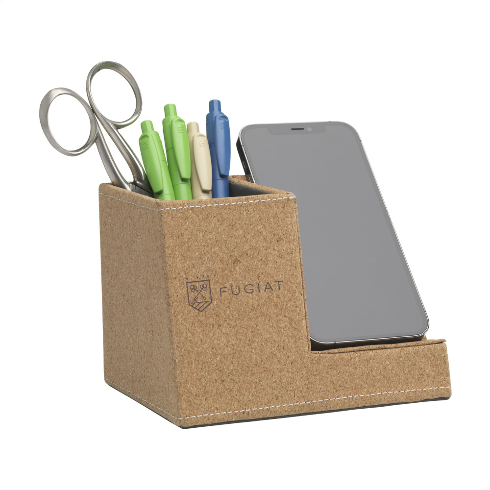 Logo trade promotional item photo of: Ecork Pen Holder Wireless Charger