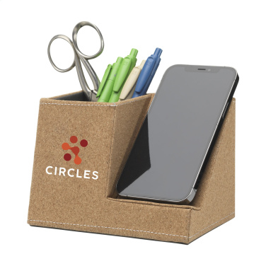 Logo trade promotional giveaways image of: Ecork Pen Holder Wireless Charger