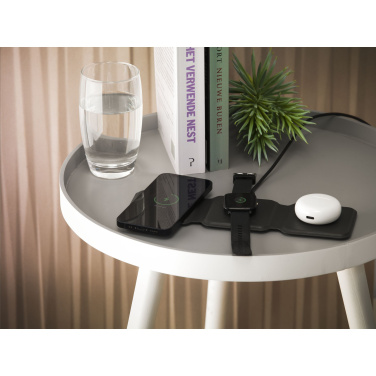 Logo trade promotional merchandise image of: TriCharge RCS  Recycled PU Wireless Charger