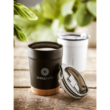 Logo trade promotional merchandise photo of: Kobe Bamboo RCS Recycled Steel 350 ml coffee cup