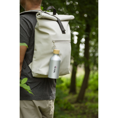 Logo trade promotional giveaways picture of: AluBamboo GRS Recycled Alu 500 ml water bottle