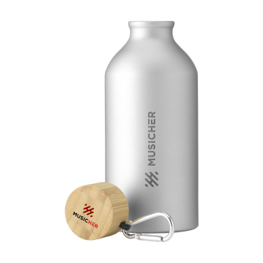 Logotrade promotional products photo of: AluBamboo GRS Recycled Alu 500 ml water bottle