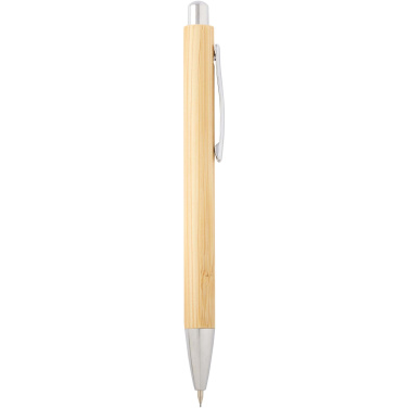 Logotrade advertising product picture of: Oblys bamboo ballpoint pen and mechanical pencil set (black ink)