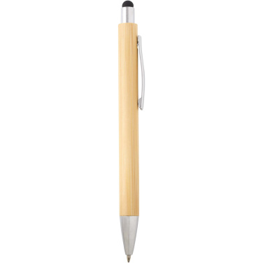 Logo trade promotional gifts picture of: Oblys bamboo ballpoint pen and mechanical pencil set (black ink)