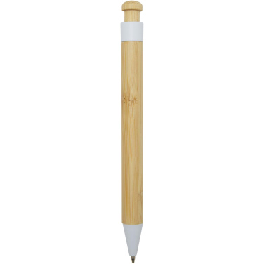 Logotrade advertising product image of: Rattan bamboo and recycled plastic ballpoint pen (black ink)