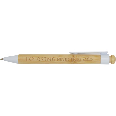 Logo trade promotional product photo of: Rattan bamboo and recycled plastic ballpoint pen (black ink)