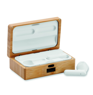 Logotrade promotional products photo of: TWS earbuds in bamboo case