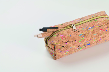 Logo trade promotional giveaways image of: Coloured cork pencil case