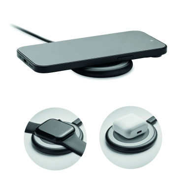 Logo trade promotional gift photo of: 3 in 1 wireless charger 15W