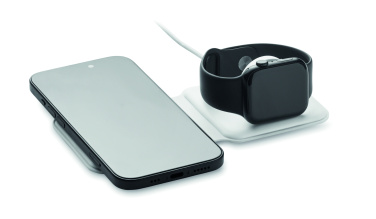 Logo trade promotional merchandise photo of: 2 in 1 foldable charger 15W