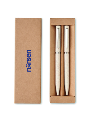 Logotrade promotional merchandise image of: Wheat straw/ABS twist pen set