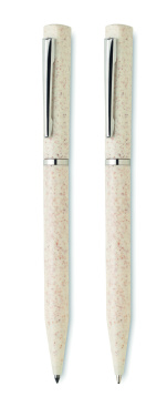 Logo trade promotional product photo of: Wheat straw/ABS twist pen set