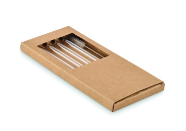 Logo trade promotional product photo of: 4 reusable glass straws