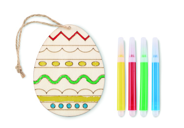 Logotrade promotional product image of: Wooden egg painting set