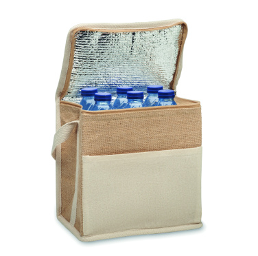 Logotrade promotional gift picture of: Jute and canvas cooler bag 3L