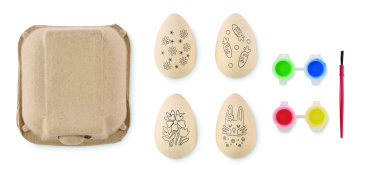 Logo trade promotional gifts image of: Wooden eggs painting set