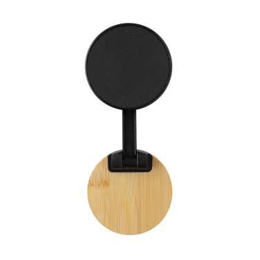 Logo trade promotional gift photo of: Magmount RCS recycled plastic and bamboo phone stand