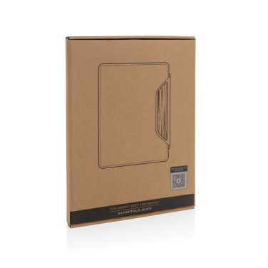 Logo trade advertising products image of: Teri AWARE™ RPET and walnut A4 portfolio