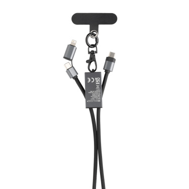 Logo trade advertising product photo of: Terra RCS recycled PET phone cord with dual charge cable