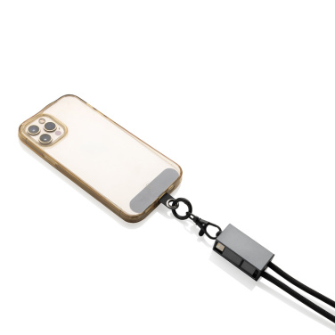 Logotrade promotional product picture of: Terra RCS recycled PET phone cord with dual charge cable