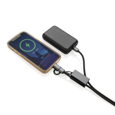 Logotrade promotional merchandise image of: Terra RCS recycled PET phone cord with dual charge cable