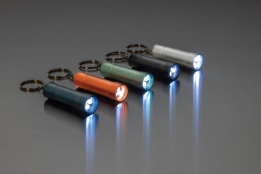 Logo trade promotional merchandise image of: Flash RCS recycled aluminium keychain torch