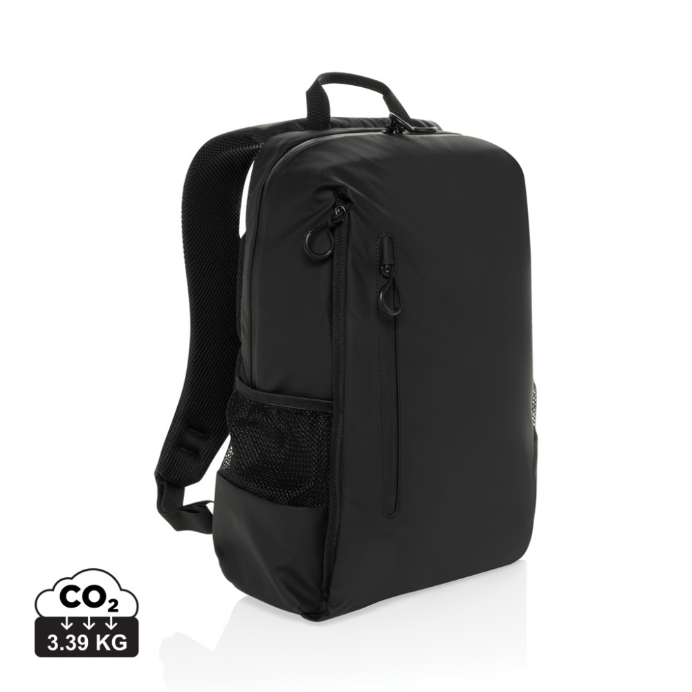 Logo trade promotional gifts picture of: Lima Aware™ RPET water resistant 15.6 laptop backpack