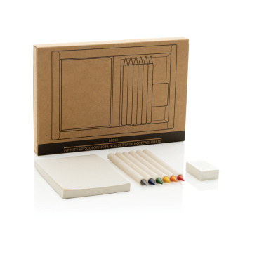 Logo trade promotional merchandise picture of: Micki GRS infinity 6pc coloring pencil set with notepad