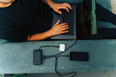 Logo trade promotional merchandise photo of: Urban Vitamin Eureka hybrid GANcharger 10000mah powerbank65W