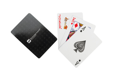 Logo trade business gifts image of: Set of playing cards and dice MURRAY Schwarzwolf
