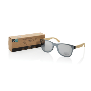 Logotrade corporate gift image of: Prism RCS recycled plastic sunglasses with bamboo frame
