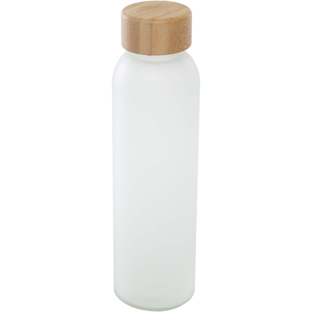 Logo trade promotional gifts image of: Lume 500 ml matte soda lime glass bottle with bamboo lid