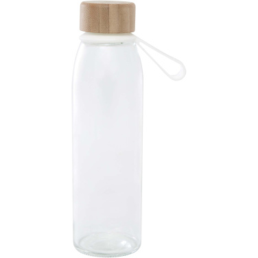 Logotrade promotional item picture of: Porto 500 ml glass water bottle with silicone handle and bamboo lid