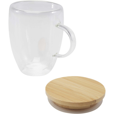 Logotrade promotional merchandise image of: Leona 350 ml glass cup with bamboo lid