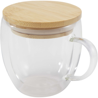 Logotrade promotional product picture of: Lenora 250 ml glass cup with bamboo lid