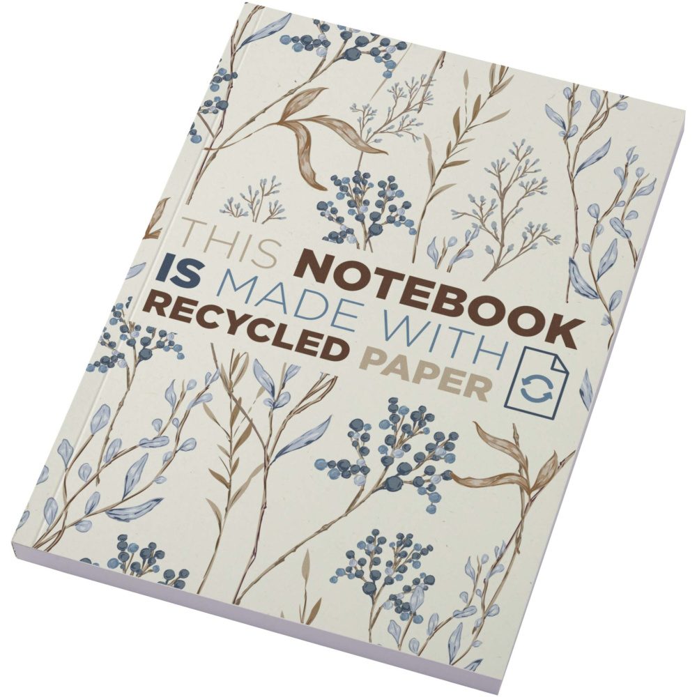 Logotrade promotional item image of: Novella Austen A5 recycled soft cover notebook - 100 sheets