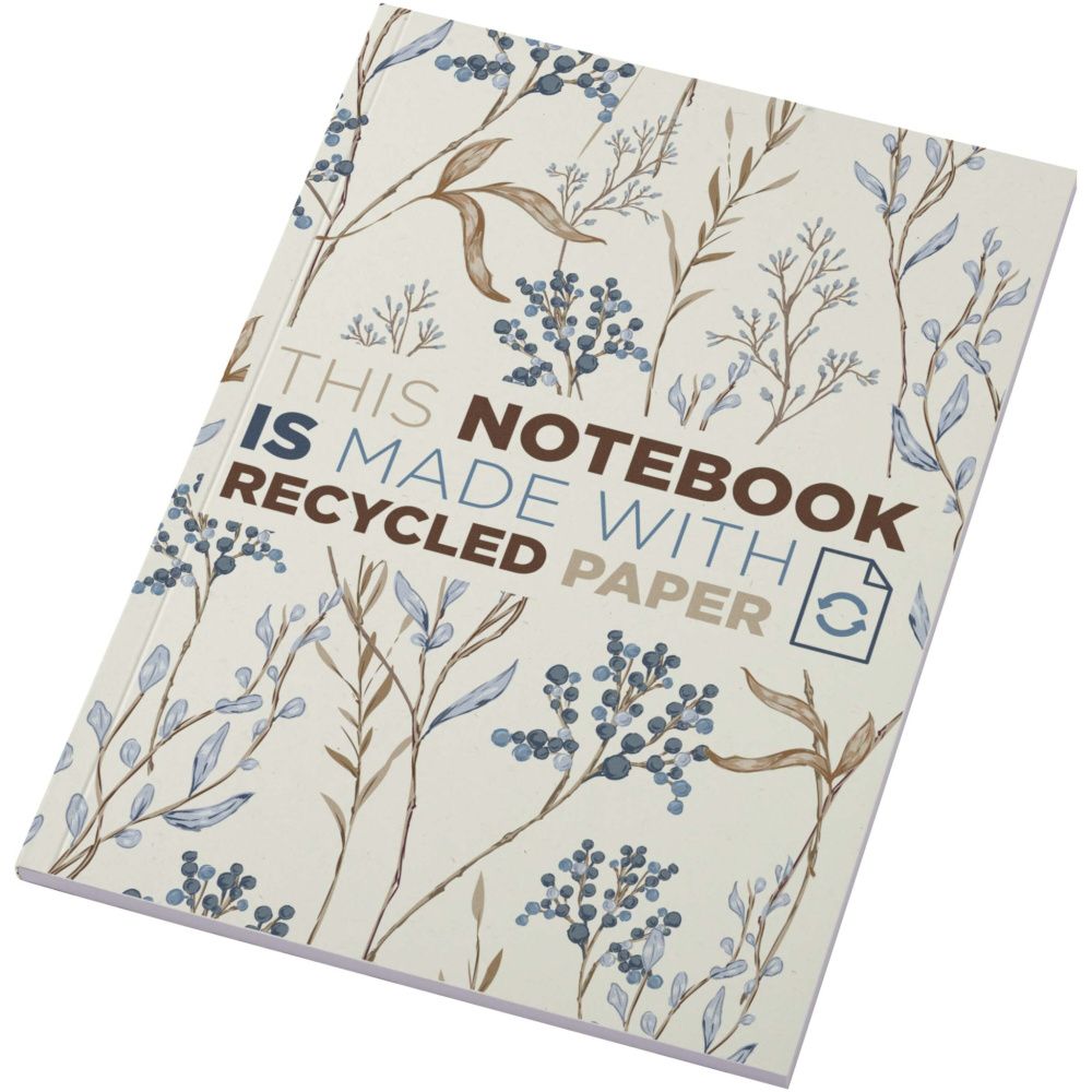 Logo trade corporate gifts picture of: Novella Austen A5 recycled soft cover notebook - 50 sheets