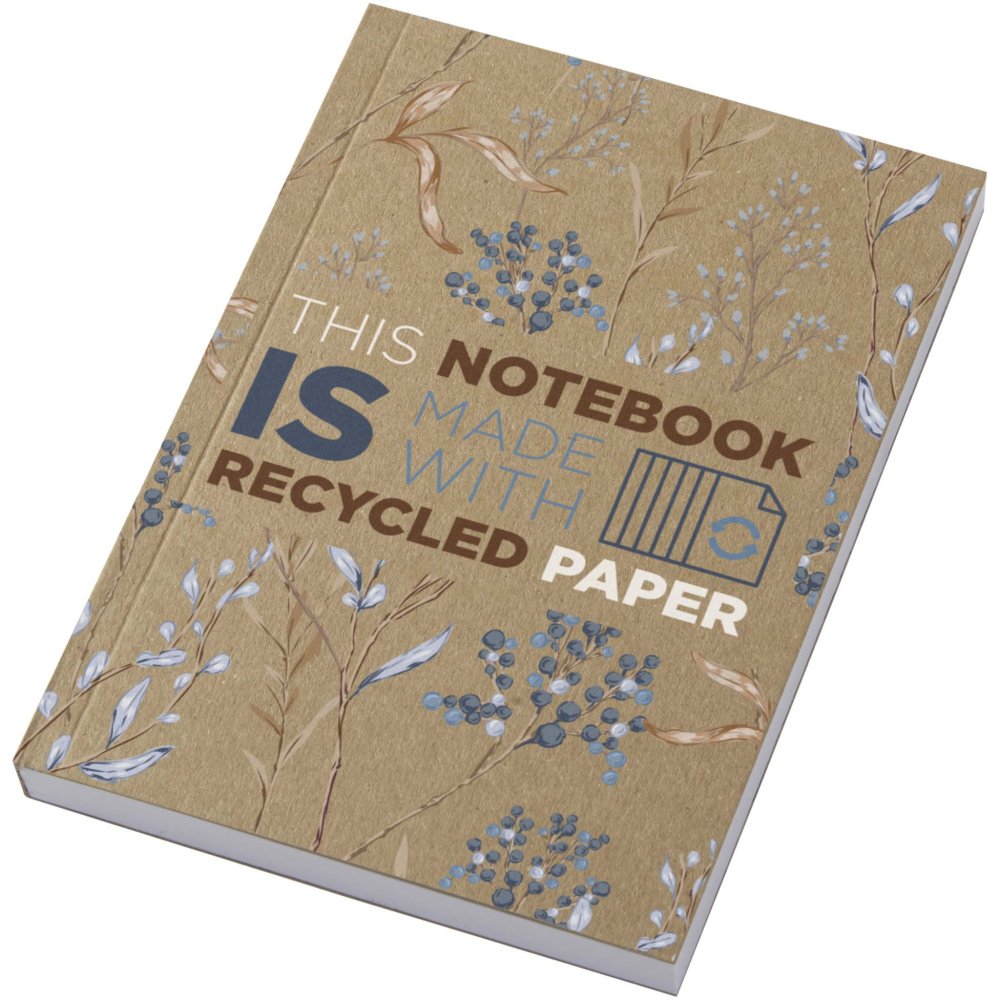 Logo trade corporate gifts picture of: Novella Austen A6 recycled soft cover kraft notebook - 100 sheets