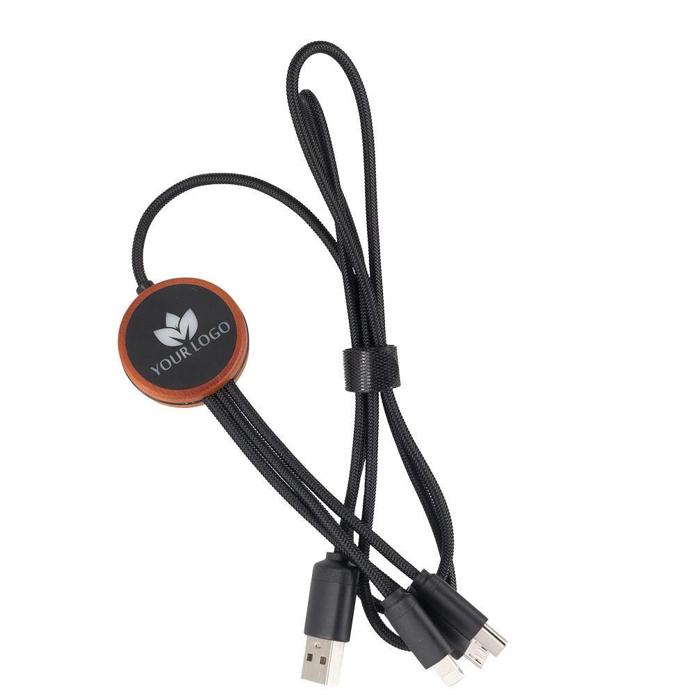 Logotrade promotional item picture of: Cable 3in1 with illuminated logo - LH-ZM04