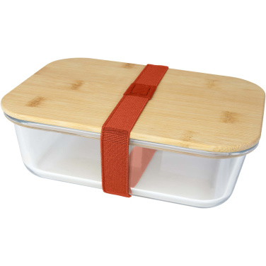 Logo trade promotional product photo of: Roby glass lunch box with bamboo lid