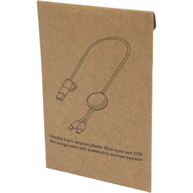Logotrade business gifts photo of: Citala 5-in-1 recycled plastic 30 cm data sync and 27W fast charge cable