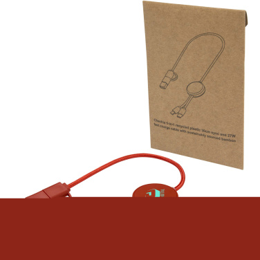 Logotrade promotional giveaway image of: Citala 5-in-1 recycled plastic 30 cm data sync and 27W fast charge cable