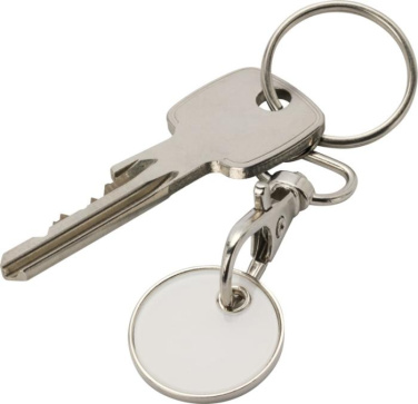 Logo trade corporate gifts image of: Rory keyring with trolley coin
