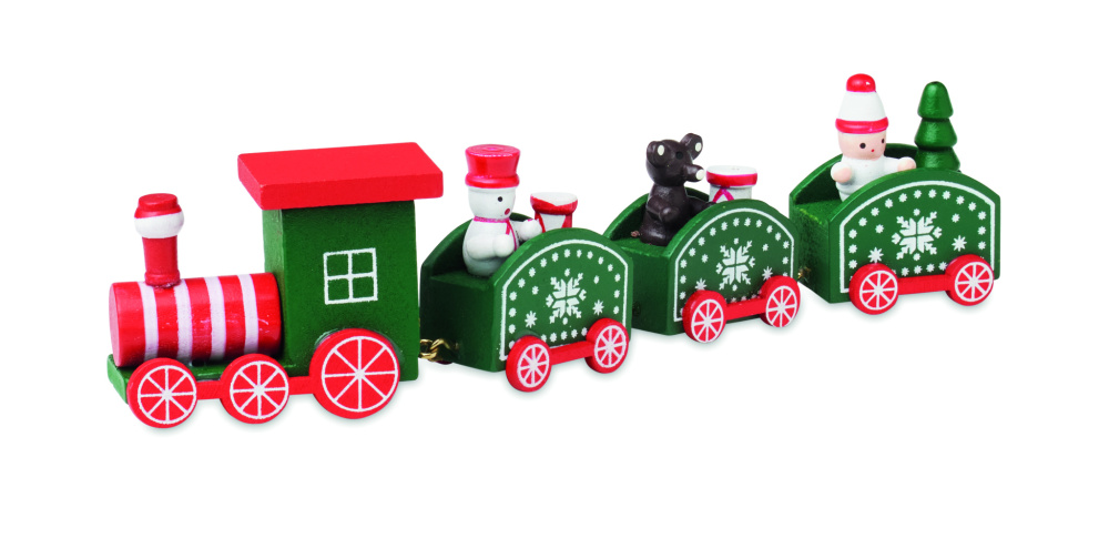 Logo trade corporate gifts image of: Wooden Christmas train