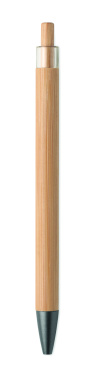 Logo trade corporate gifts image of: Push button bamboo pen