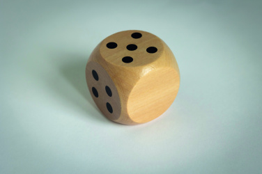 Logo trade advertising products image of: Schima wooden dice 5cm dia