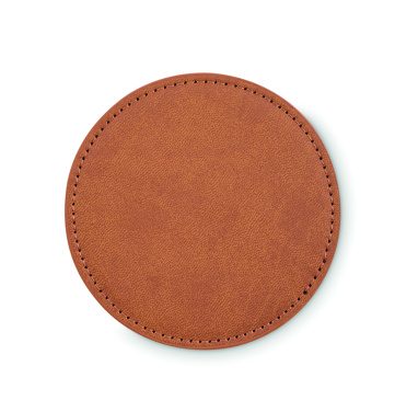 Logotrade corporate gift image of: Round coaster in PU